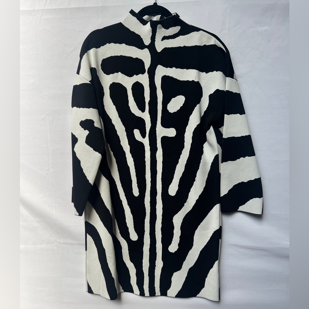 Carolina Herrera Black and White Zebra Print Dress L - Picture 5 of 16